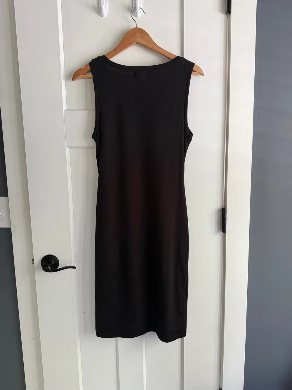 Leith sleeveless dress with side ruching